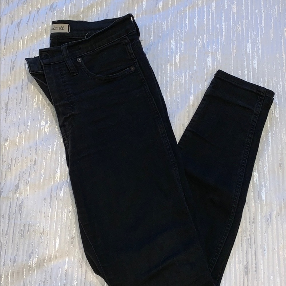Madewell 10” High rise washed black jeans sz 28